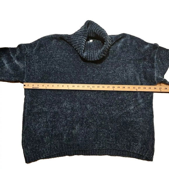 Time & Tru Cowl Neck Sweater Size XXL Blue-Green NWT Soft Chunky Knit - Picture 3 of 8
